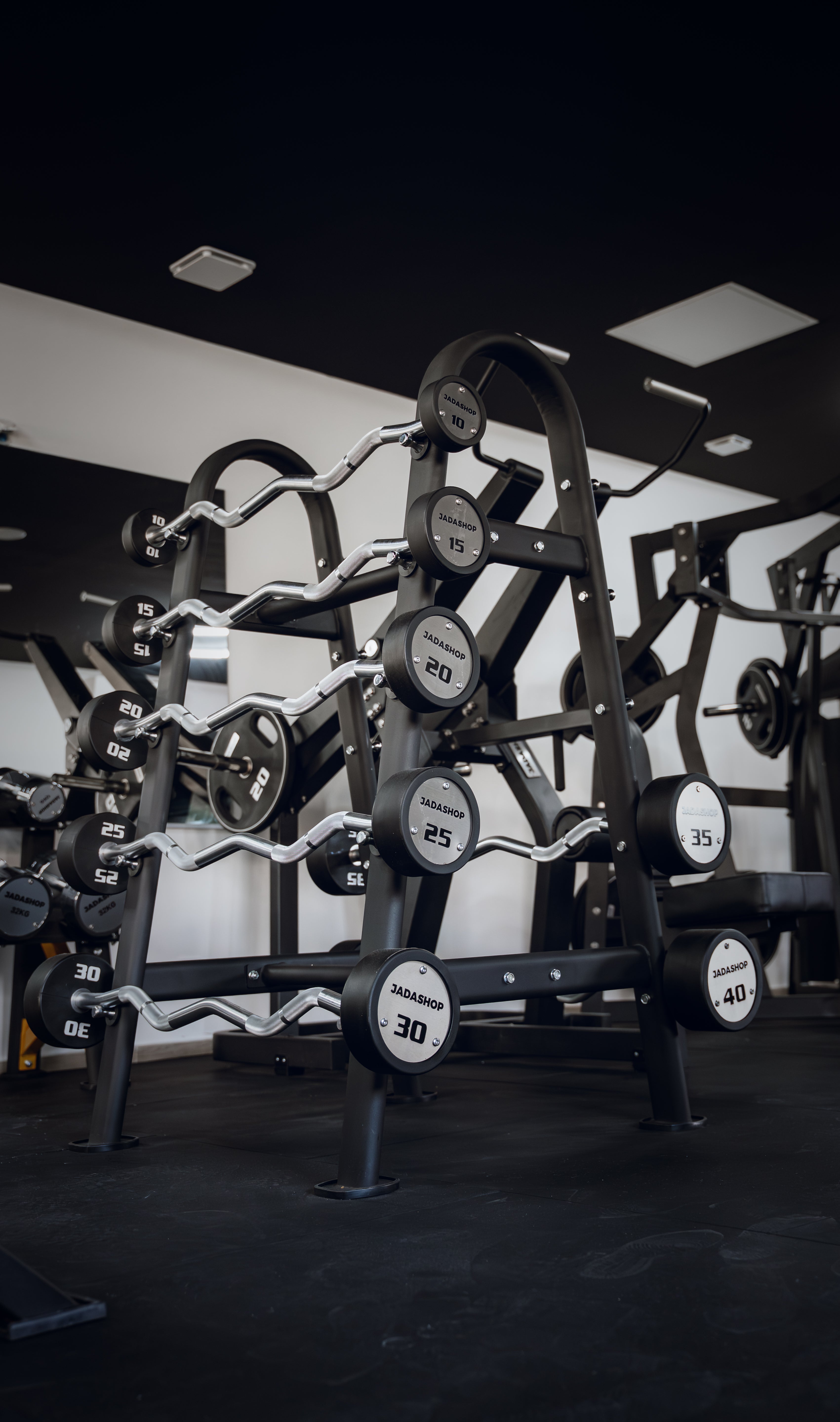Barre Curl 10 à 40kg avec support