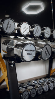 Haltères chromées 2 à 50kg avec rangement